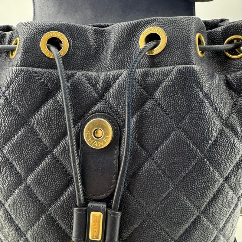 Chanel (18) Caviar Leather CC Filigree Black Backpack with Gold Hardware-15