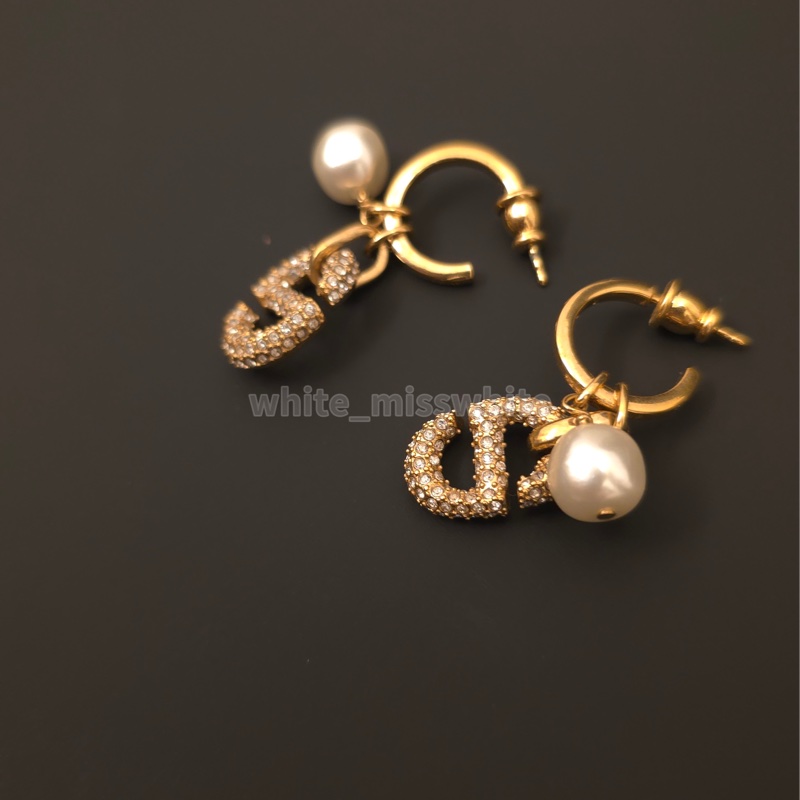 💕Dior 珍珠碎鑽耳環💕-2