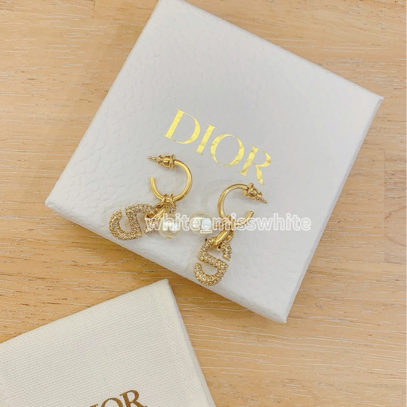 💕Dior 珍珠碎鑽耳環💕-4