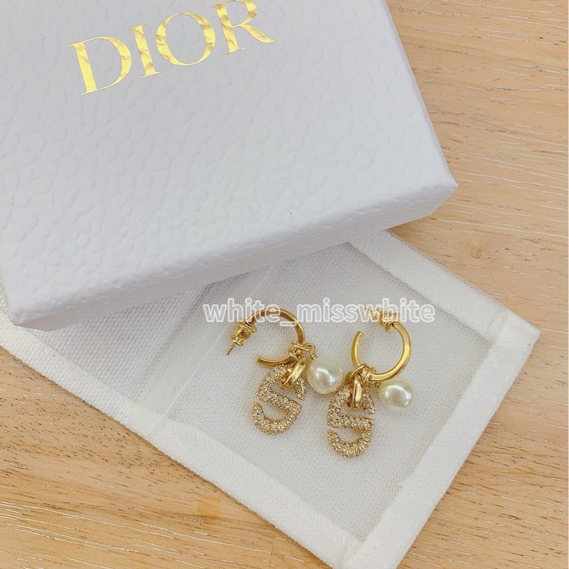 💕Dior 珍珠碎鑽耳環💕-5
