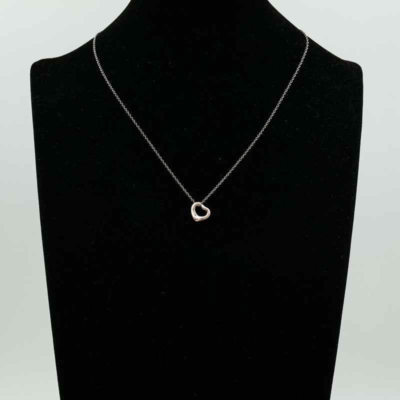 TIFFANY＆CO 925純銀Open Heart Necklace項鍊-9