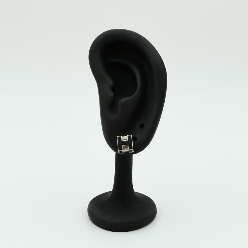 HERMES 金屬Cube H Earrings耳環-9