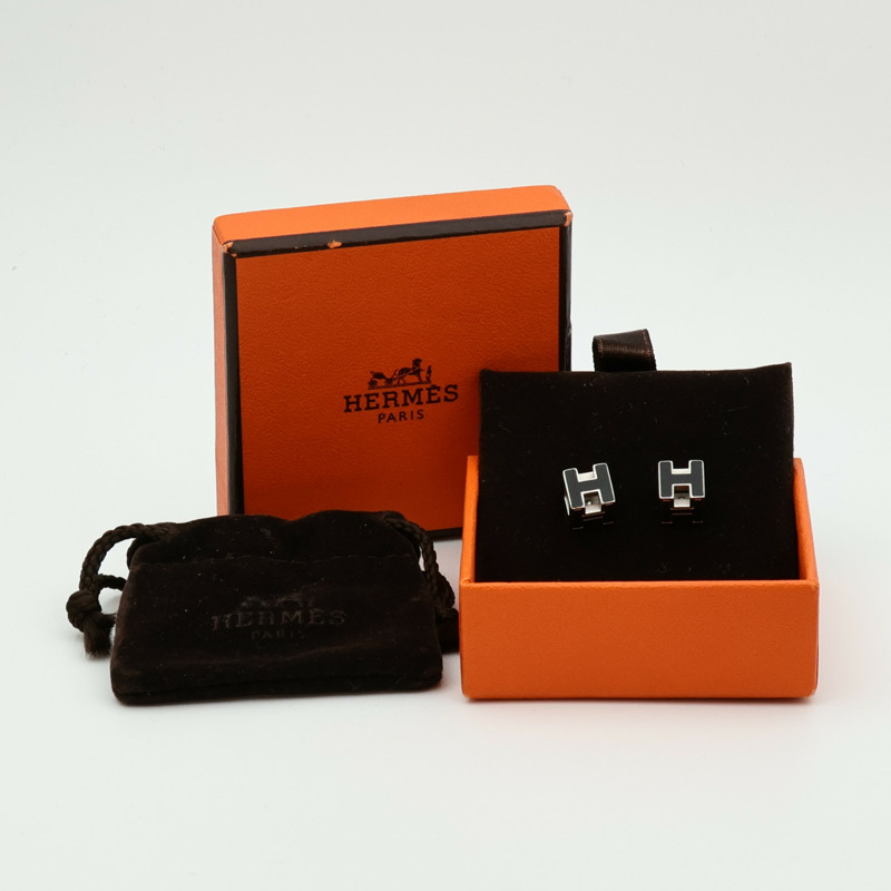 HERMES 金屬Cube H Earrings耳環-10