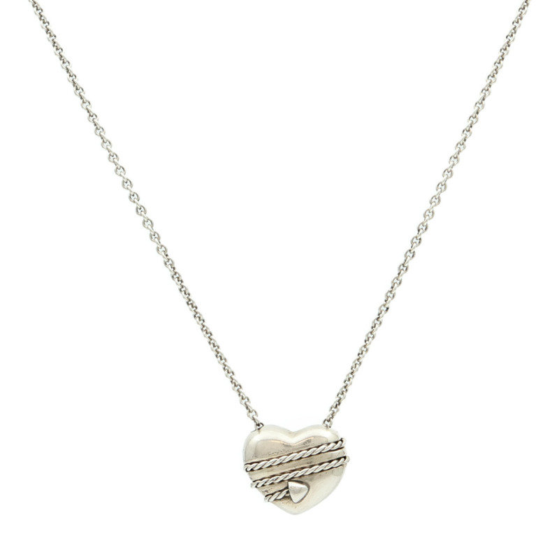 TIFFANY＆CO 925純銀Heart Necklace項鍊-0