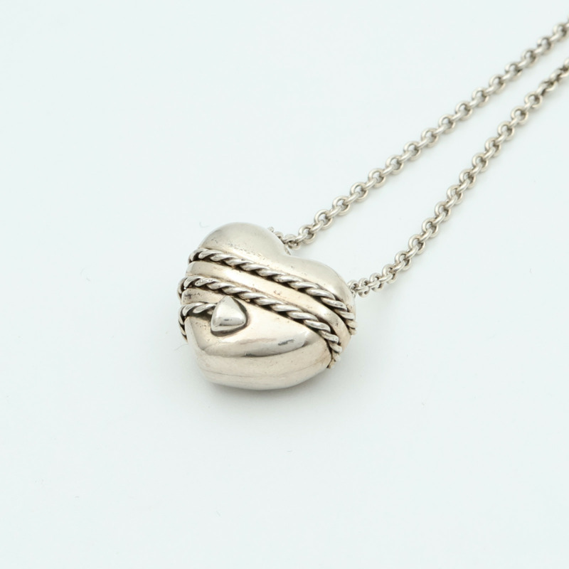 TIFFANY＆CO 925純銀Heart Necklace項鍊-3