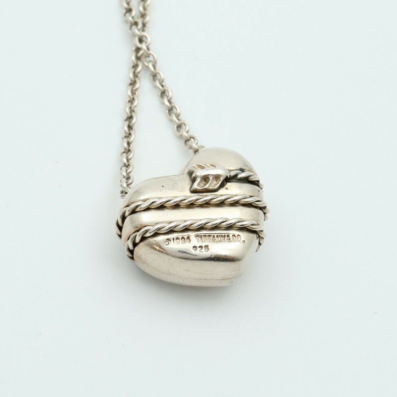 TIFFANY＆CO 925純銀Heart Necklace項鍊-4