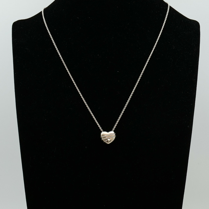 TIFFANY＆CO 925純銀Heart Necklace項鍊-9