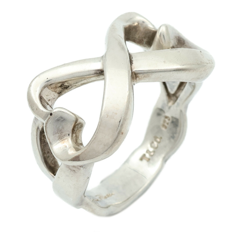 TIFFANY＆CO 925純銀Double Heart Ring戒指US#5-0