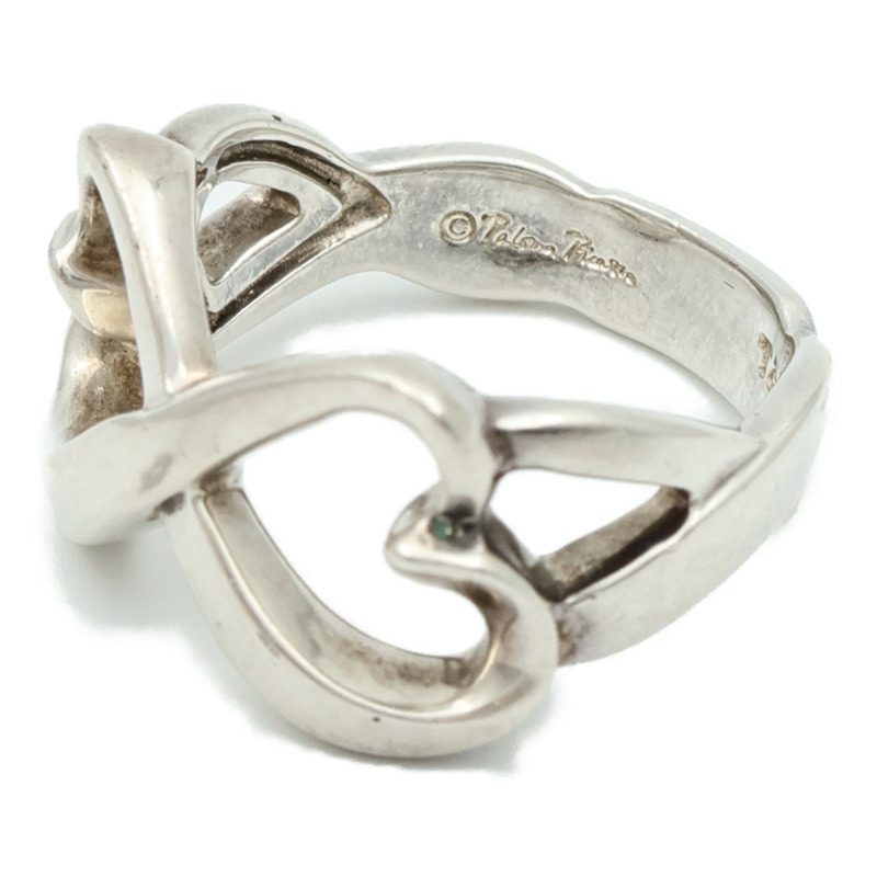 TIFFANY＆CO 925純銀Double Heart Ring戒指US#5-2