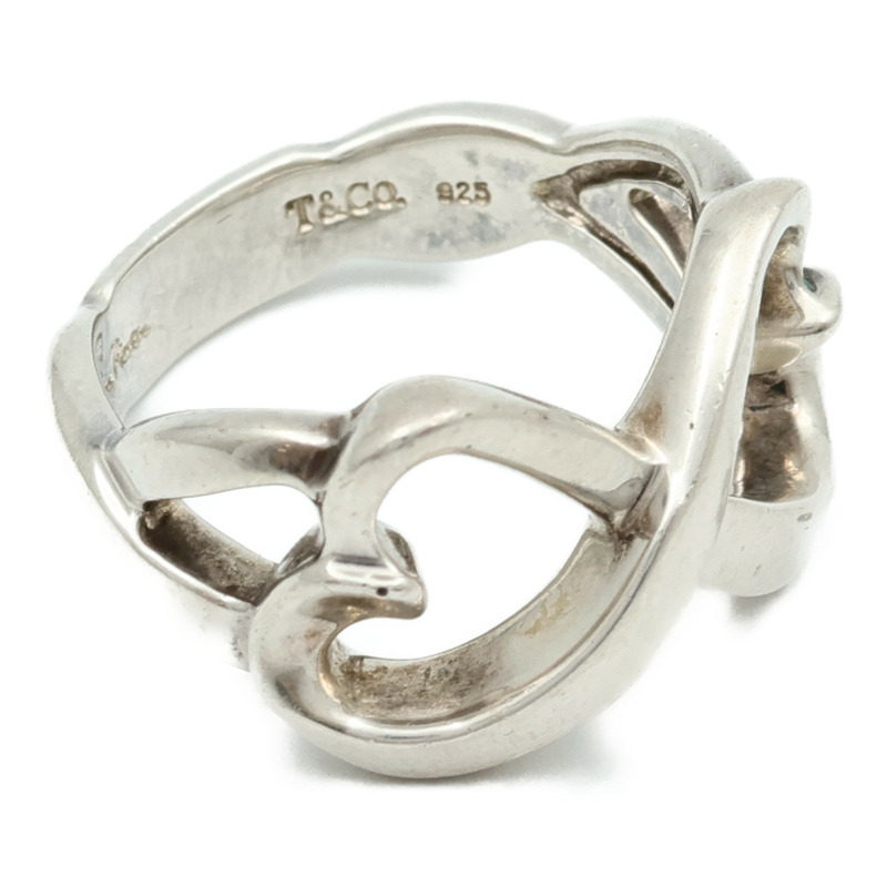 TIFFANY＆CO 925純銀Double Heart Ring戒指US#5-3