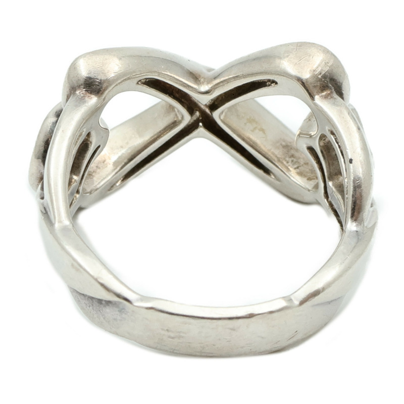 TIFFANY＆CO 925純銀Double Heart Ring戒指US#5-6