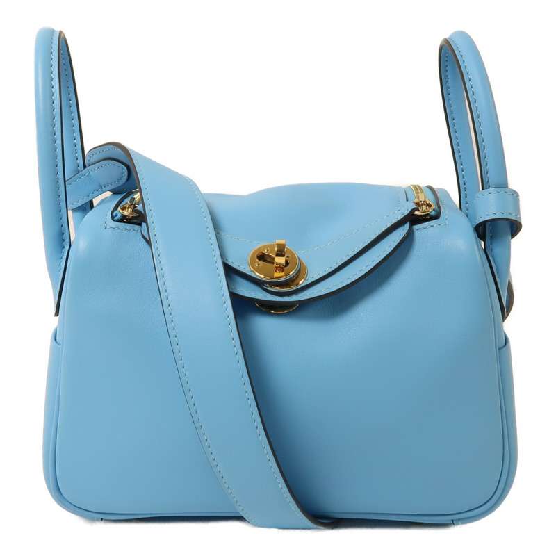 HERMES Swift皮革Mini Lindy金扣手挽肩背兩用袋-0