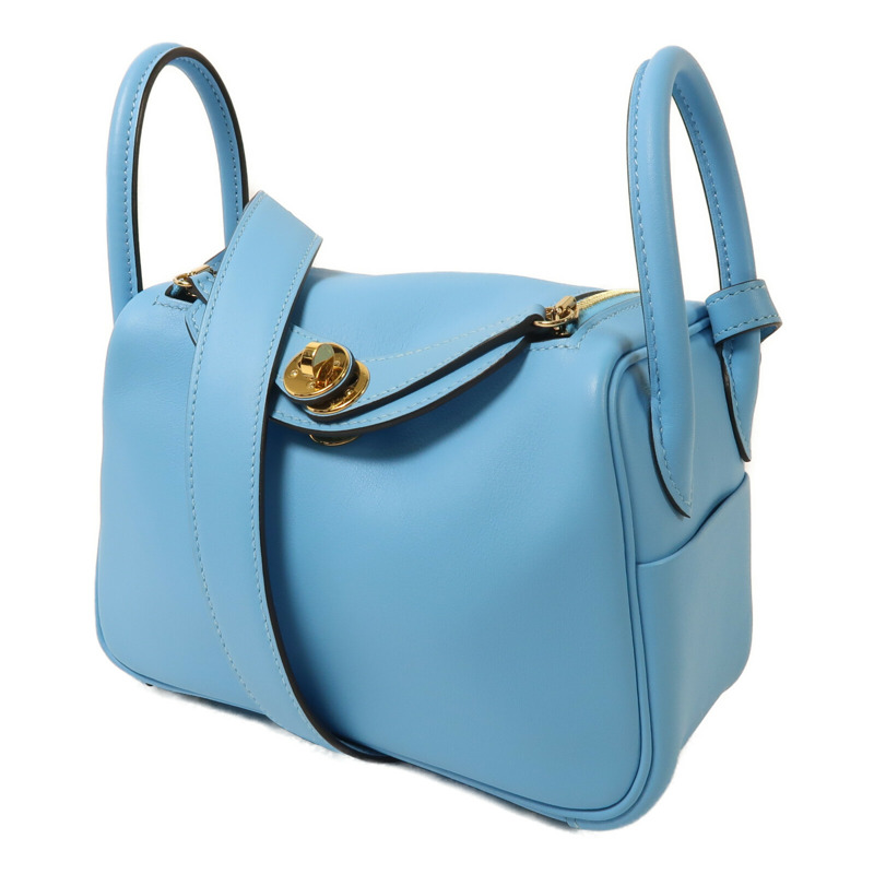 HERMES Swift皮革Mini Lindy金扣手挽肩背兩用袋-2