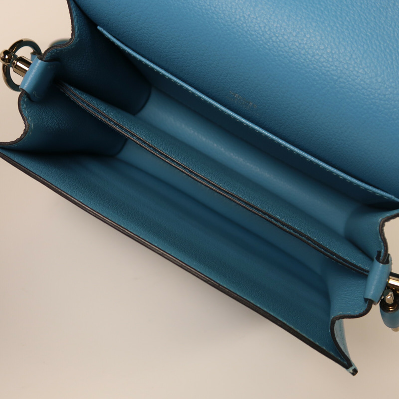 HERMES Evercolor皮革Roulis Mini銀扣肩背袋-4