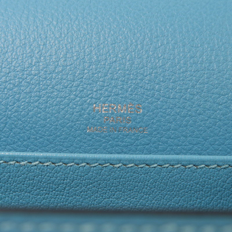 HERMES Evercolor皮革Roulis Mini銀扣肩背袋-5