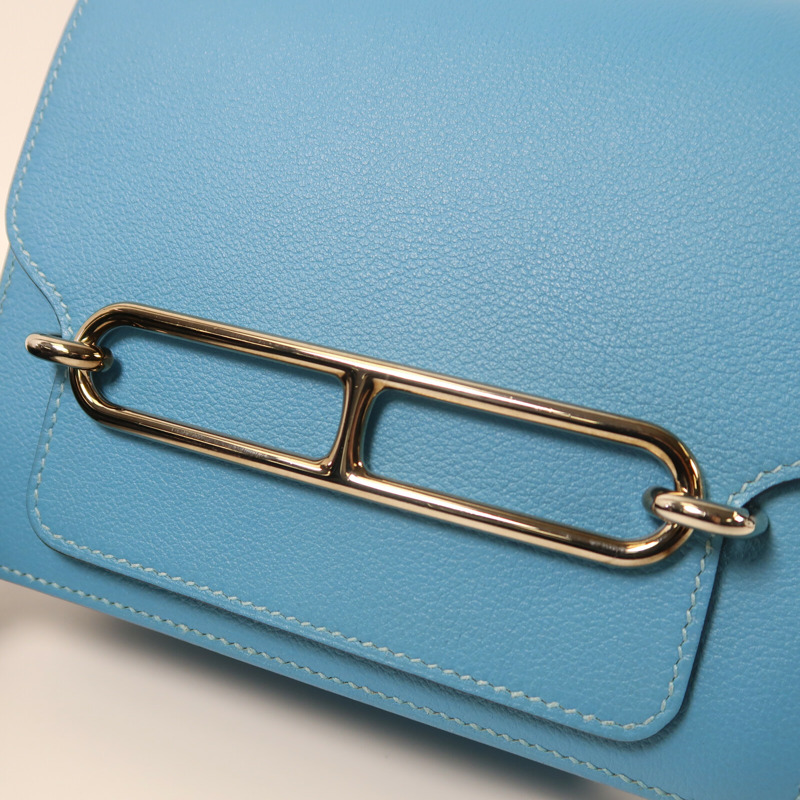 HERMES Evercolor皮革Roulis Mini銀扣肩背袋-7