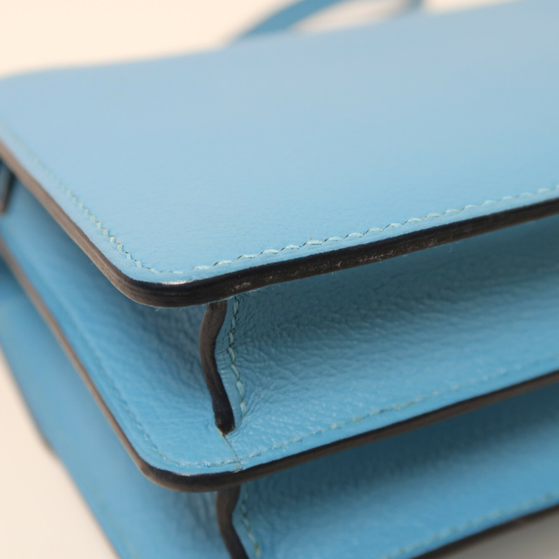 HERMES Evercolor皮革Roulis Mini銀扣肩背袋-13