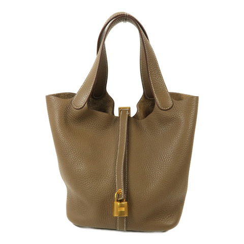 HERMES Clemence皮革Picotin MM金扣手挽袋