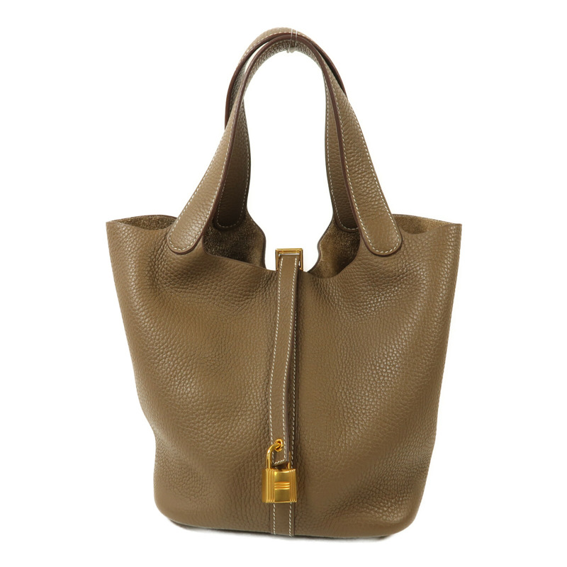 HERMES Clemence皮革Picotin MM金扣手挽袋-0