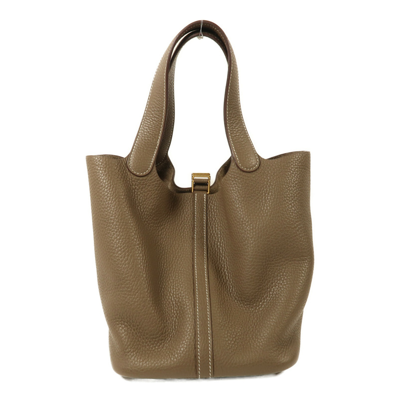 HERMES Clemence皮革Picotin MM金扣手挽袋-1