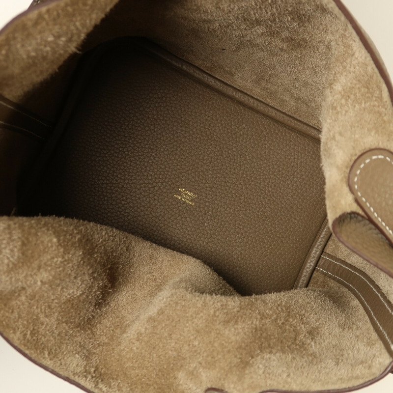 HERMES Clemence皮革Picotin MM金扣手挽袋-4