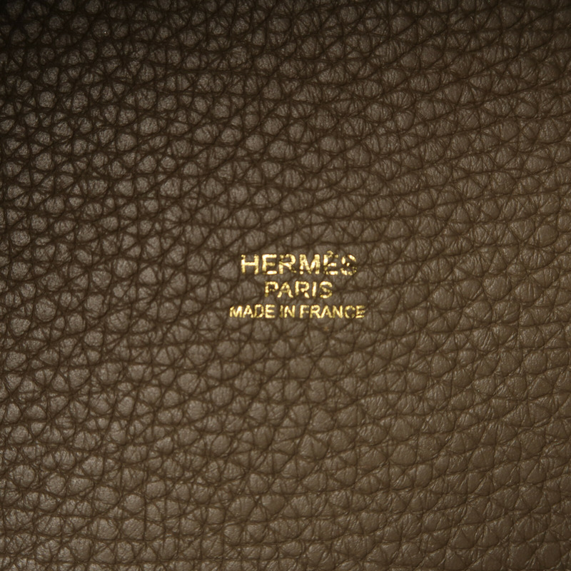 HERMES Clemence皮革Picotin MM金扣手挽袋-5