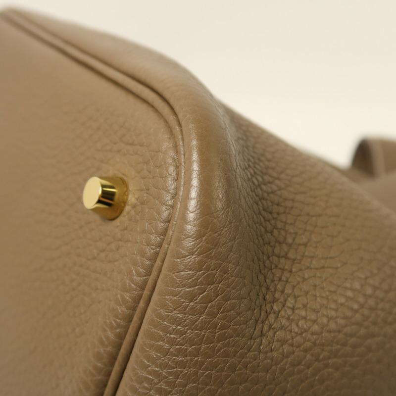 HERMES Clemence皮革Picotin MM金扣手挽袋-11