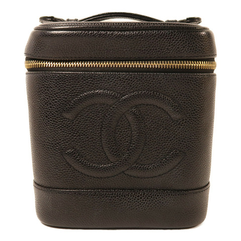 CHANEL 牛皮皮革Vanity Case金扣手挽袋