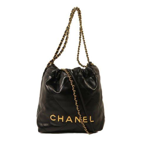 CHANEL 牛皮皮革Chanel Mini 22金扣鏈帶肩背袋
