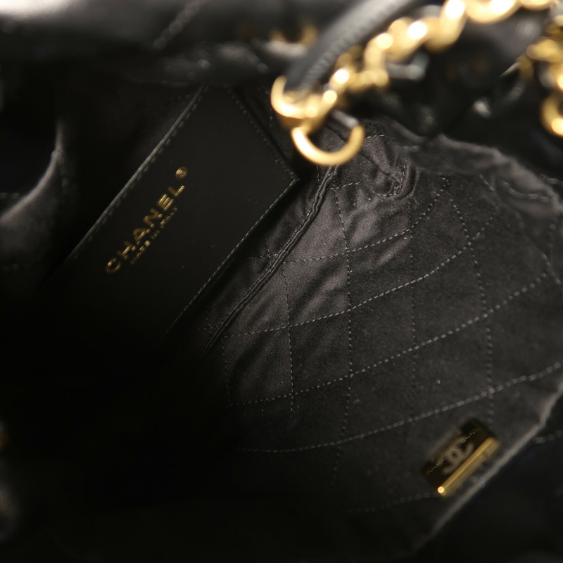 CHANEL 牛皮皮革Chanel Mini 22金扣鏈帶肩背袋-4