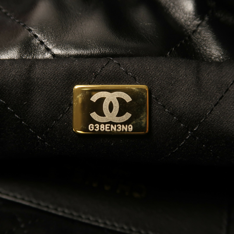 CHANEL 牛皮皮革Chanel Mini 22金扣鏈帶肩背袋-6