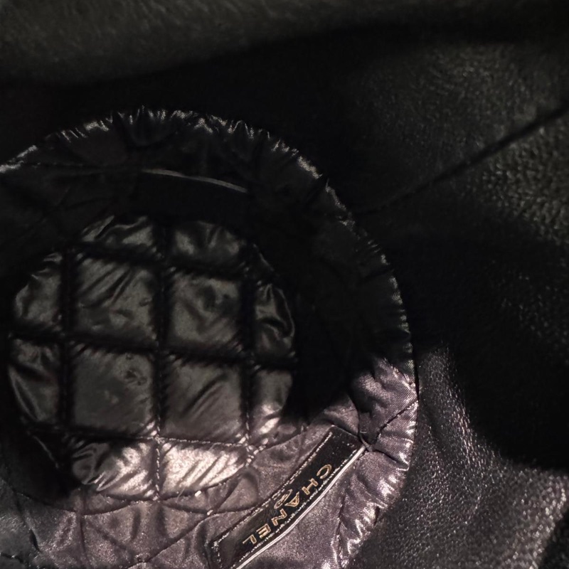 Chanel (21) Lambskin Quilted Black Mini Bucket Bag with Gold Hardware-9