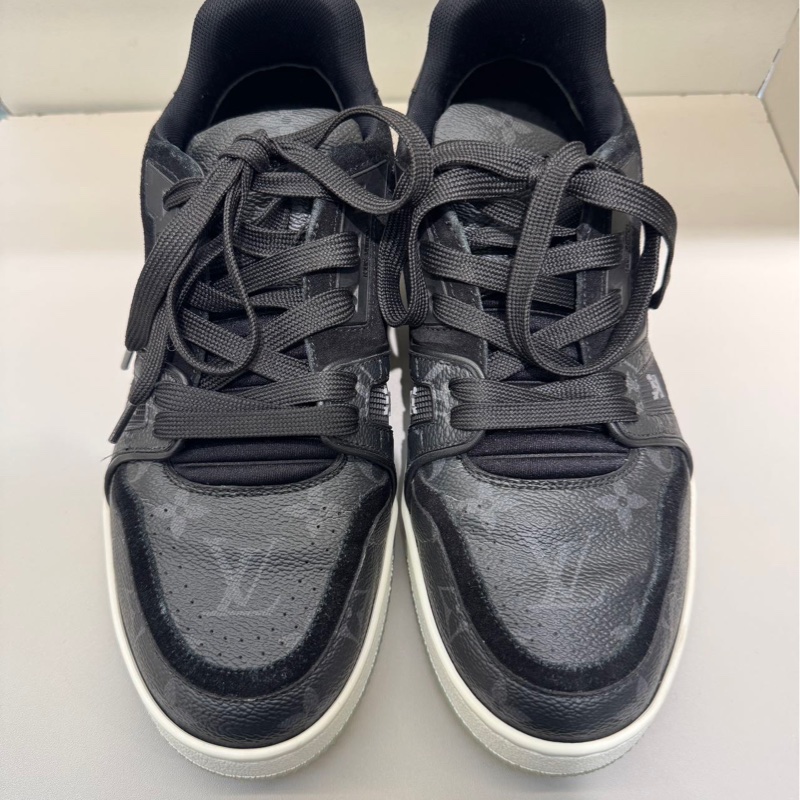 97新路易威登Lv黑色老花Trainer板鞋運動鞋5.5/39.5碼男女同款無附件一-0