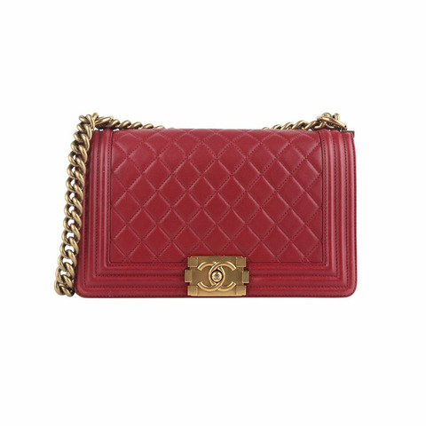 【包稅】CHANEL Ramskin Boy Bag 中金 34824K-