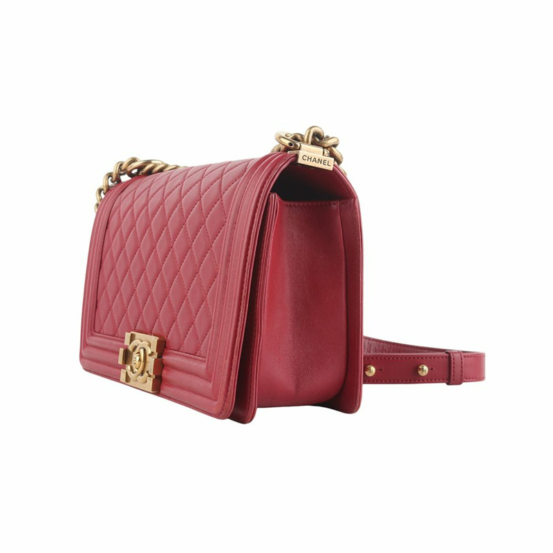 【包稅】CHANEL Ramskin Boy Bag 中金 34824K--1