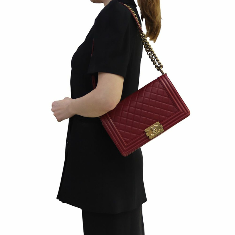 【包稅】CHANEL Ramskin Boy Bag 中金 34824K--8