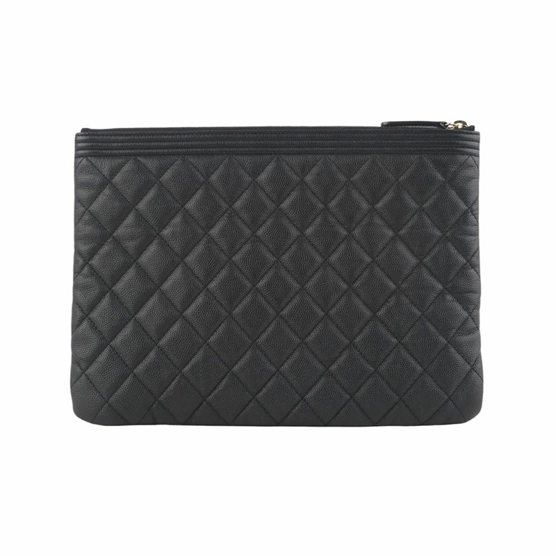 【包稅】CHANEL Boy魚子醬金色手拿包 新款 中 A84406-2