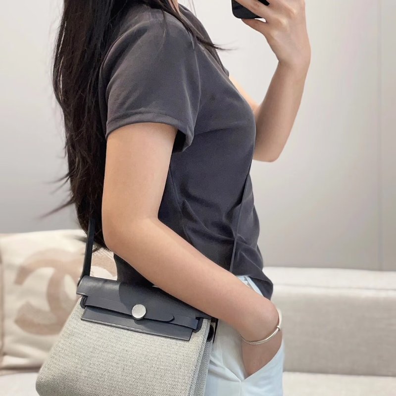 HERMES Herbag zip 20 - 石板灰銀 W-1