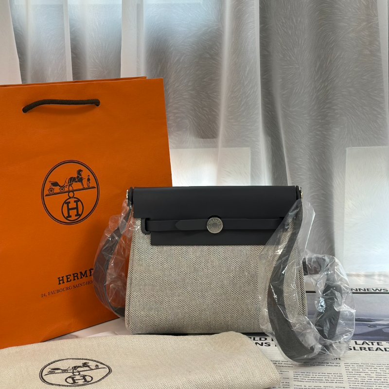 HERMES Herbag zip 20 - 石板灰銀 W-8