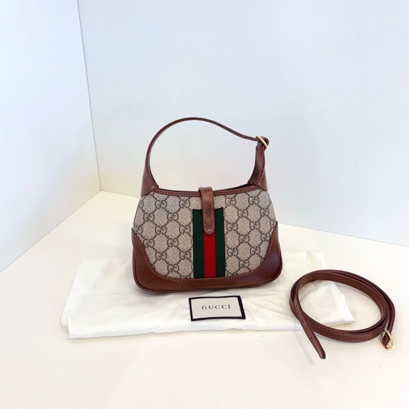 Gucci  Jackie 1961 老花mini 手提包 20*13*3.5  99新配件塵袋-5