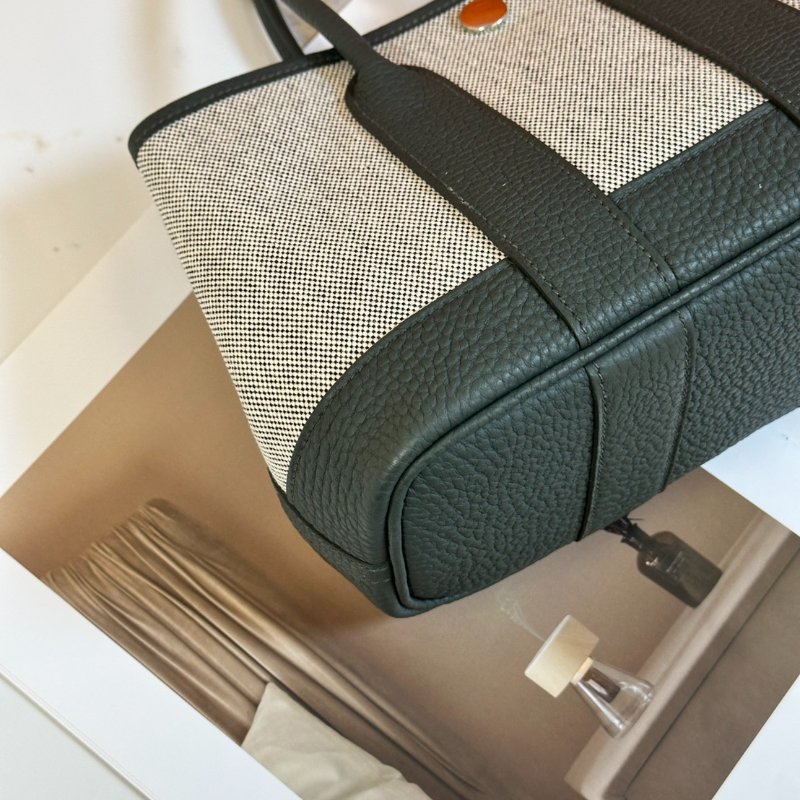 HERMES Mini garden party - 帆布灰綠 K-2