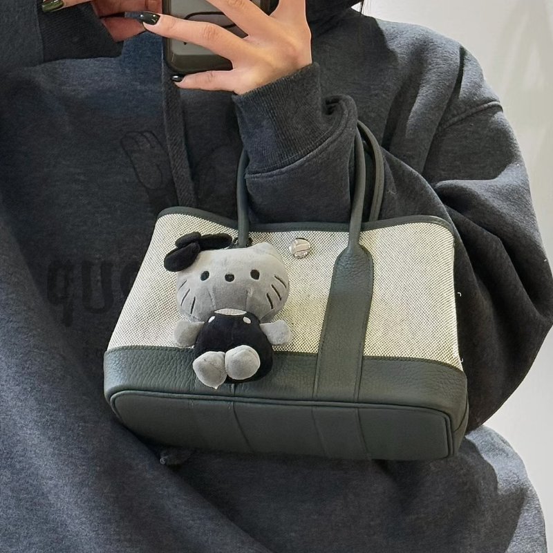 HERMES Mini garden party - 帆布灰綠 K-9