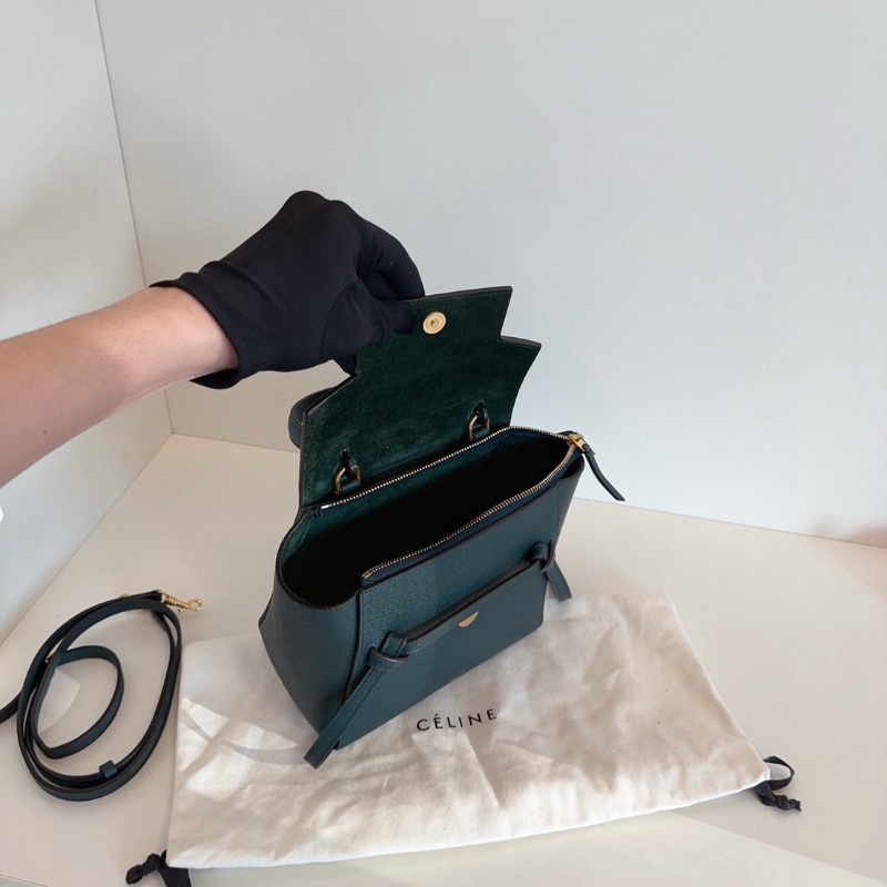 Celine Belt nano鯰魚包 新標墨綠色粒面牛皮金扣 20*18*11 98新配件塵袋-2