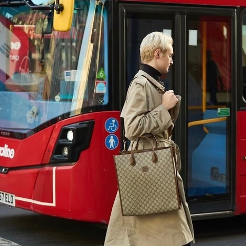 Gucci Retro烏木色老花    竪款琴譜tote 大號托特36*38*10  99新配件塵袋