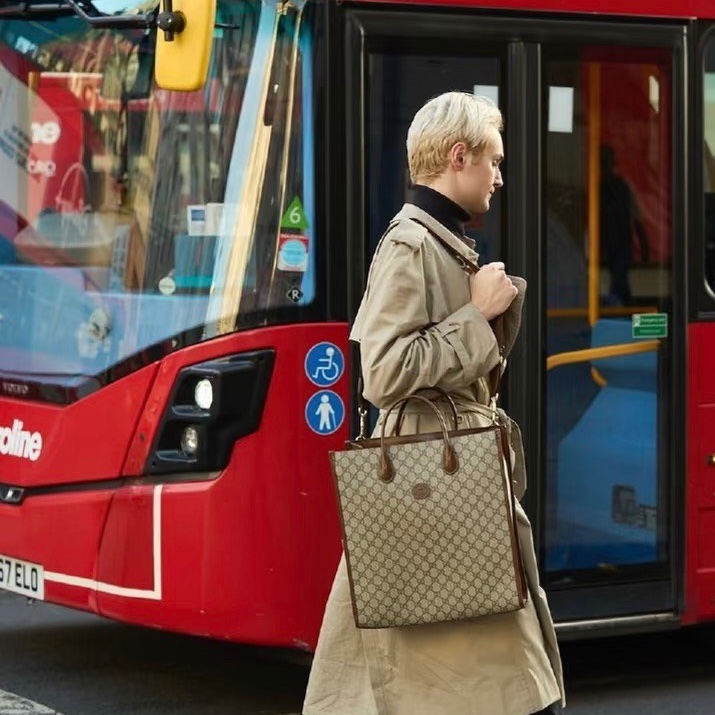 Gucci Retro烏木色老花    竪款琴譜tote 大號托特36*38*10  99新配件塵袋-0