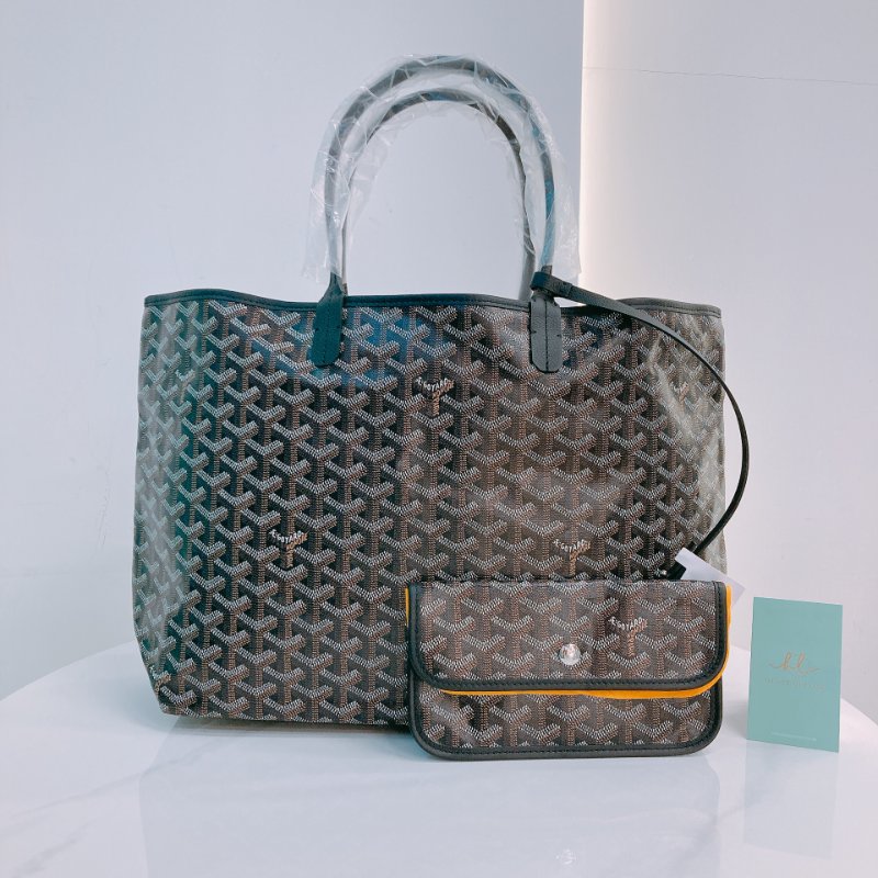MS0493 Goyard 戈雅 餃子袋 帆布 輕身 跣水 黑色 銀扣  Saint Louis Tote Bag PM Canvas Black x PHW-0