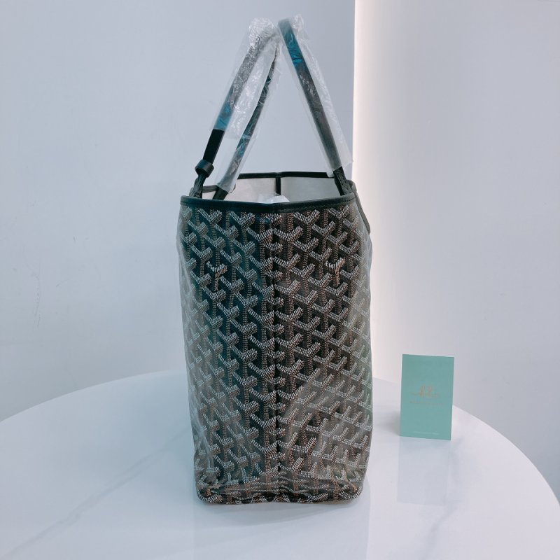 MS0493 Goyard 戈雅 餃子袋 帆布 輕身 跣水 黑色 銀扣  Saint Louis Tote Bag PM Canvas Black x PHW-3