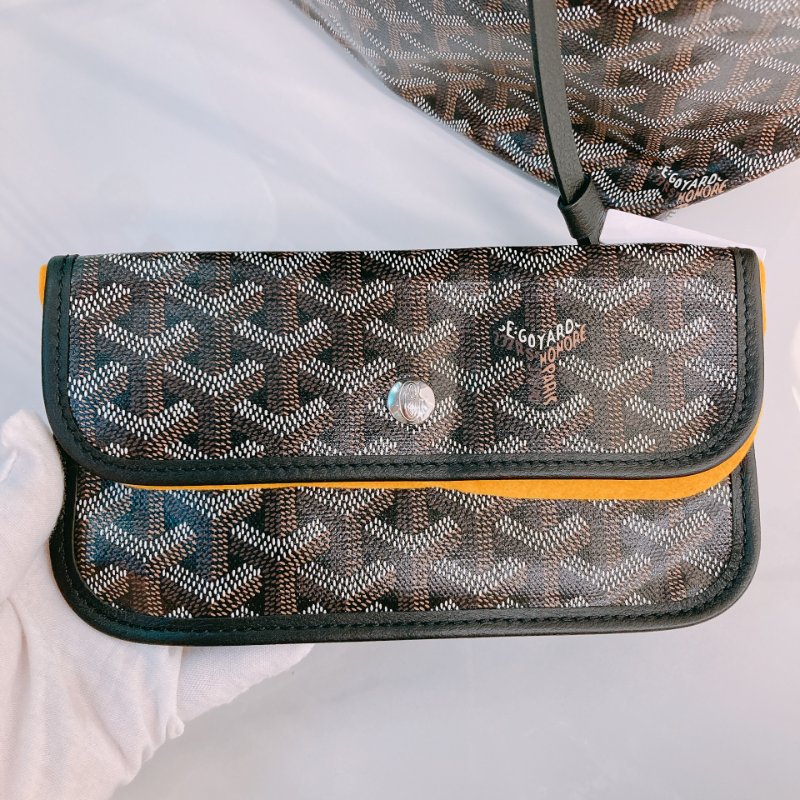 MS0493 Goyard 戈雅 餃子袋 帆布 輕身 跣水 黑色 銀扣  Saint Louis Tote Bag PM Canvas Black x PHW-11