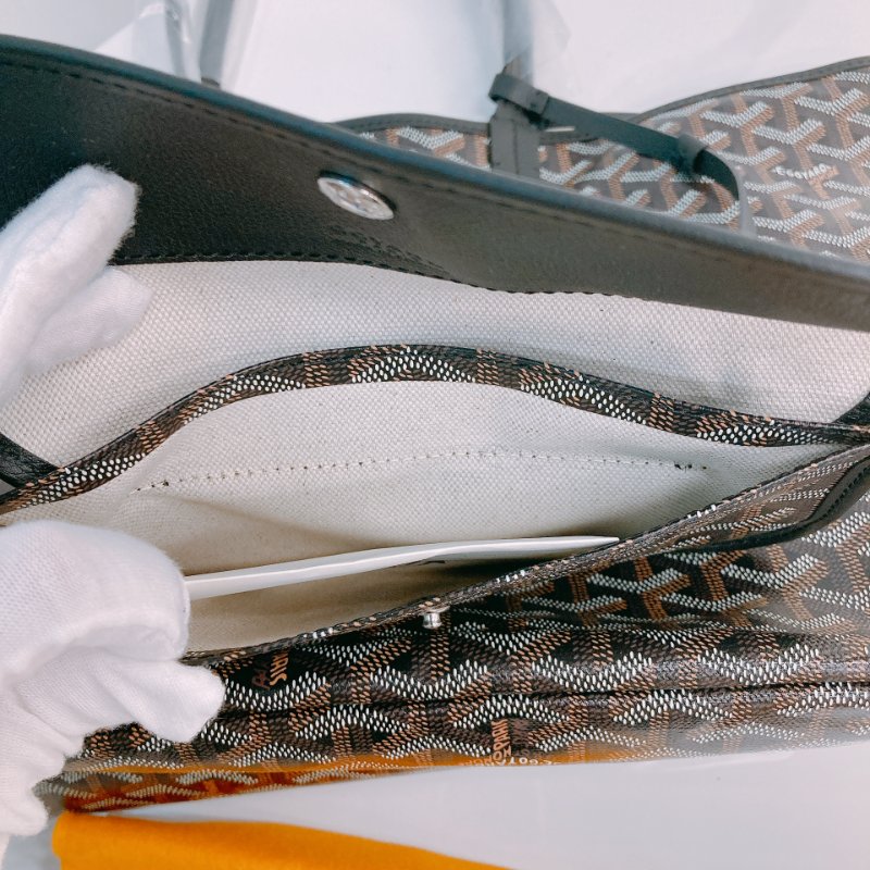 MS0493 Goyard 戈雅 餃子袋 帆布 輕身 跣水 黑色 銀扣  Saint Louis Tote Bag PM Canvas Black x PHW-12