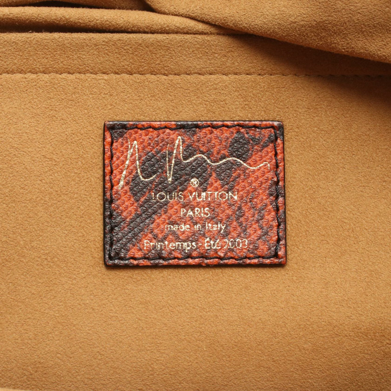 路易威登男士瘋狂手提包 M95737 Monogram Jokes 皮革 Rouge 二手女士-3